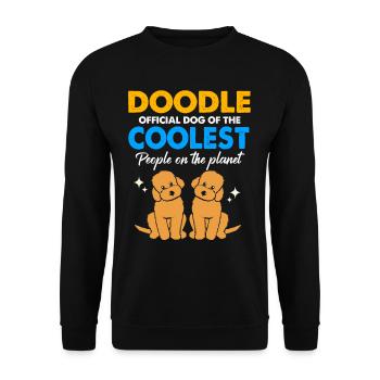 Doodle Chien Goldendoodle Golden Retriever Pudel - Sweat-shirt Unisexe - noir - Devant - Alina (178cm) & Michal (187cm)