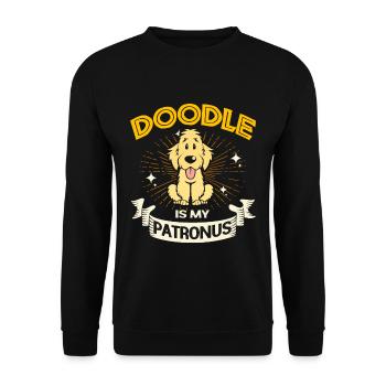 Doodle Chien Goldendoodle Golden Retriever Pudel - Sweat-shirt Unisexe - noir - Devant - Alina (178cm) & Michal (187cm)