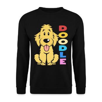 Doodle Chien Goldendoodle Golden Retriever Pudel - Sweat-shirt Unisexe - noir - Devant - Alina (178cm) & Michal (187cm)