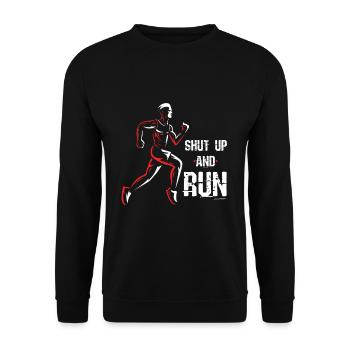 Cadeau de motivation ou de jogging cool pour Shut Up And Run - Sweat-shirt Unisexe - noir - Devant - Alina (178cm) & Michal (187cm)