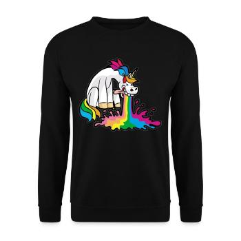 Pooping Unicorn Poop Passing Breaking Funny - Unisex Sweatshirt - black - Front - Alina (178cm) & Michal (187cm)