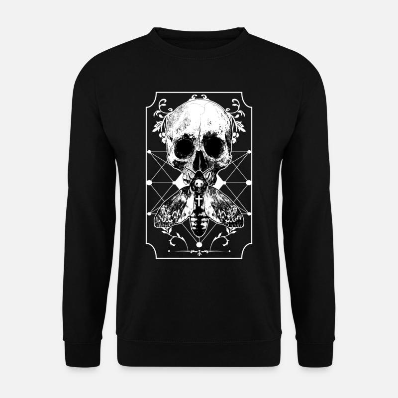 Motte Schädel - Unisex Pullover - Schwarz