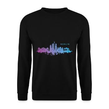 Motif coloré de Berlin - idée cadeau - Sweat-shirt Unisexe - noir - Devant - Alina (178cm) & Michal (187cm)