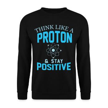 Proton positif disant drôle - Sweat-shirt Unisexe - noir - Devant - Alina (178cm) & Michal (187cm)