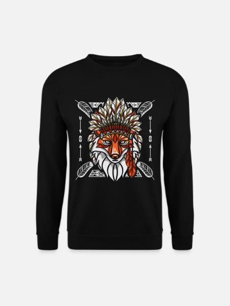 Fox shaman Indian - Unisex Sweatshirt - black