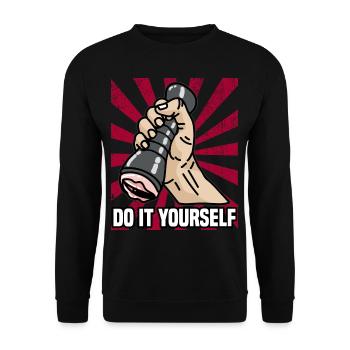 DO YOURSELF Poches Vagin Mouchoir Pussy - Sweat-shirt Unisexe - noir - Devant - Alina (178cm) & Michal (187cm)