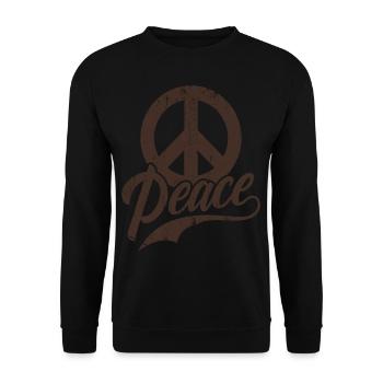 Peace Sign peace day - Unisex Pullover - Schwarz - Vorne - Alina (178cm) & Michal (187cm)