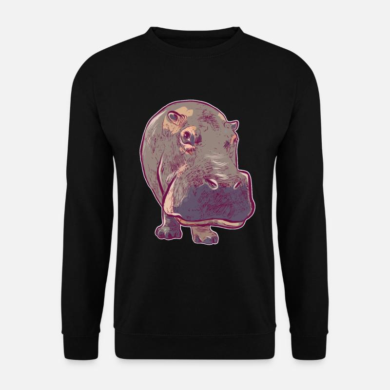 Hippopotamus Hippo - Unisex Sweatshirt - black