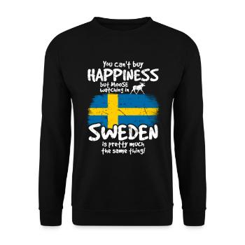 Schweden Elch Glück - Unisex Pullover - Schwarz - Vorne - Alina (178cm) & Michal (187cm)