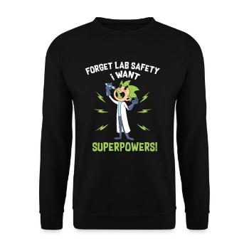 Chemise de laboratoire amusante pour les geeks des sciences et le laboratoire - Sweat-shirt Unisexe - noir - Devant - Alina (178cm) & Michal (187cm)