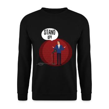 Cooles Komödien- oder Schauspielergeschenk - Unisex Pullover - Schwarz - Vorne - Alina (178cm) & Michal (187cm)