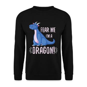 Mignon craignez moi je suis un cadeau de Dragon Fantasy Lovers - Sweat-shirt Unisexe - noir - Devant - Alina (178cm) & Michal (187cm)