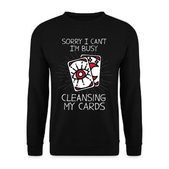 Tarot Cards Clairvoyant Card Laying - Unisex Sweatshirt - black - Front - Alina (178cm) & Michal (187cm)