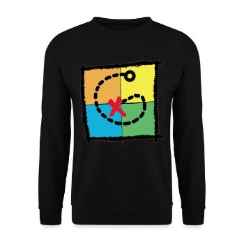 GEOCATCHER Schatzkarte GEOCACHING - Unisex Pullover - Schwarz - Vorne - Alina (178cm) & Michal (187cm)