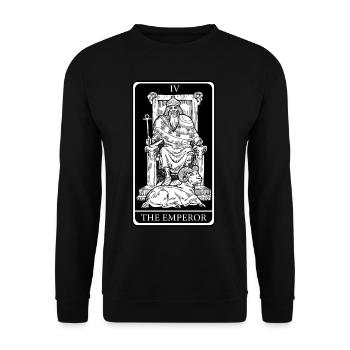 The King Tarot Cards Clairvoyant Fortune Teller - Unisex Sweatshirt - black - Front - Alina (178cm) & Michal (187cm)
