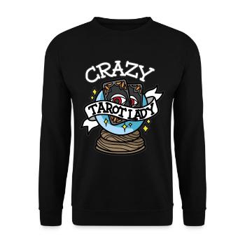 CRAZY TAROT LADY Death Tarot Cards Clairvoyant - Unisex Sweatshirt - black - Front - Alina (178cm) & Michal (187cm)