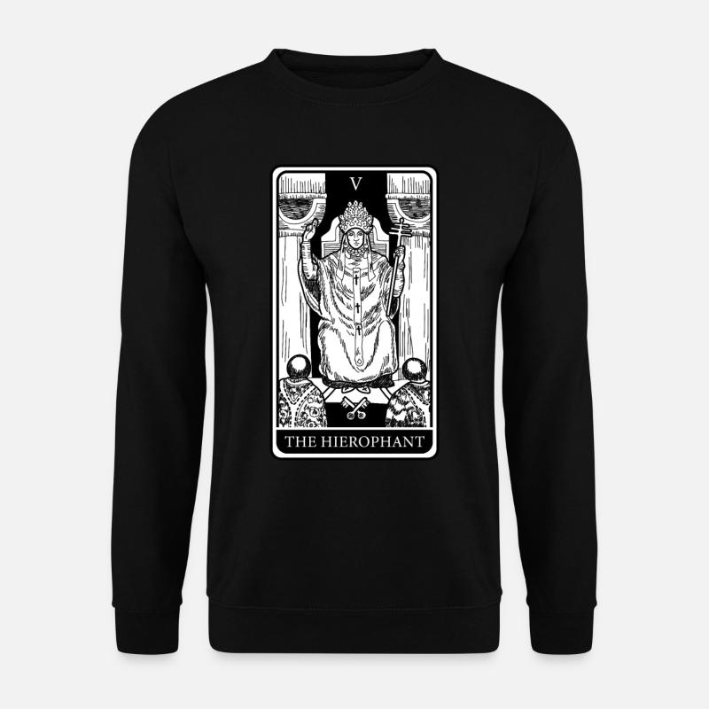 THE HIEROPHANT Tarot Karten Hellseher Wahrsager - Unisex Pullover - Schwarz