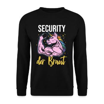 Security of the Bride Unicorn JGA Security Service - Unisex Sweatshirt - black - Front - Alina (178cm) & Michal (187cm)