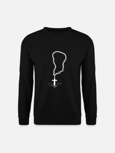 Rosaire catholique Croix Cadeau de religion - Sweat-shirt Unisexe - noir