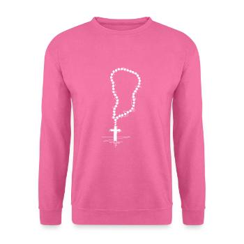 Katholischer Rosenkranz Kreuz Religion Geschenk - Unisex Pullover - Pink - Vorne