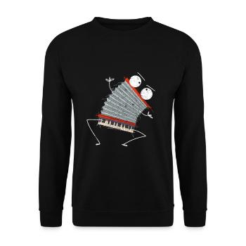 Cool Piano Akkordeon Skizze Kunstinstrument Gesche - Unisex Pullover - Schwarz - Vorne - Alina (178cm) & Michal (187cm)