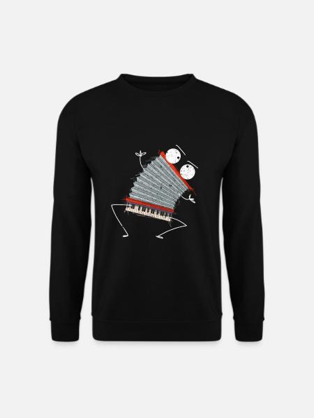 Cadeau d'instrument d'art d'esquisse d'accordéon de piano frais - Sweat-shirt Unisexe - noir