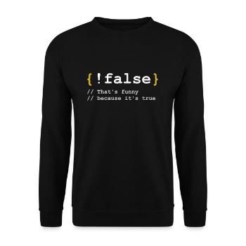 False gift for computer scientists - Unisex Sweatshirt - black - Front - Alina (178cm) & Michal (187cm)