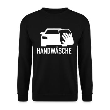 Handwäsche Autopflege - Unisex Pullover - Schwarz - Vorne - Alina (178cm) & Michal (187cm)