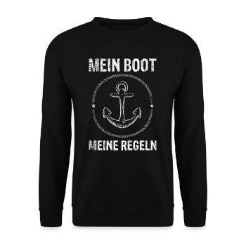 My boat my rules - Unisex Sweatshirt - black - Front - Alina (178cm) & Michal (187cm)