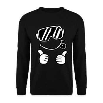 Les skieurs sourire lunettes de ski rire visage vacances - Sweat-shirt Unisexe - noir - Devant - Alina (178cm) & Michal (187cm)