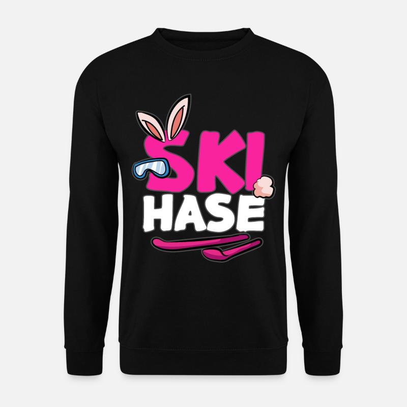 SKI HASE Skihase Schneehase Schnee Häschen - Unisex Pullover - Schwarz