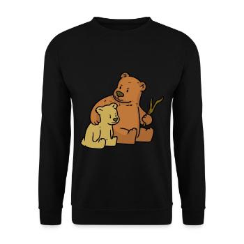 My family bear peace day - Unisex Sweatshirt - black - Front - Alina (178cm) & Michal (187cm)