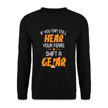 Cadeau drôle de changement de vitesse contre les peurs amateurs de vélo - Sweat-shirt Unisexe - noir - Devant - Alina (178cm) & Michal (187cm)