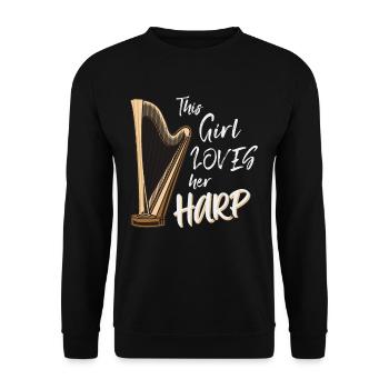 Harpiste Harpe Harpe - Sweat-shirt Unisexe - noir - Devant - Alina (178cm) & Michal (187cm)