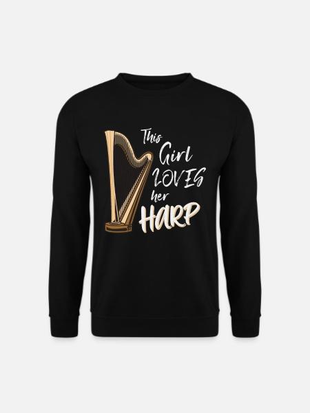 Harfenspielerin Harfe - Unisex Pullover - Schwarz