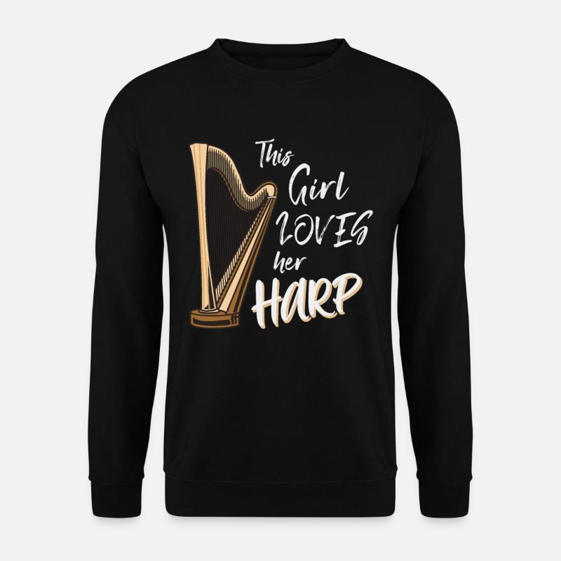 Harfenspielerin Harfe - Unisex Pullover - Schwarz