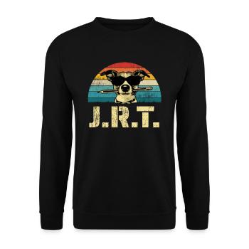 Funny Jack Russell retro style vintage gift - Unisex Sweatshirt - black - Front - Alina (178cm) & Michal (187cm)