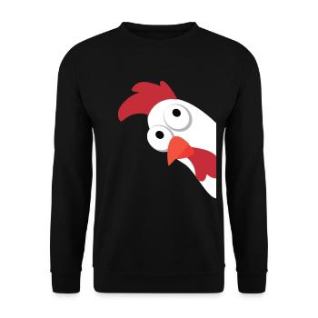 Huhn Hühner Hühnerstall Ei Bunt Henne Hahn - Unisex Pullover - Schwarz - Vorne - Alina (178cm) & Michal (187cm)