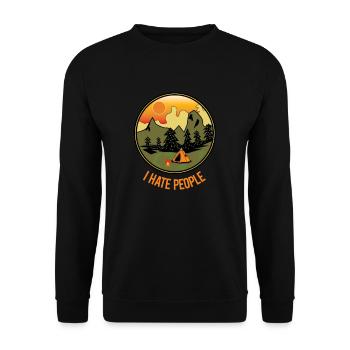 I hate people - I hate people camping - Unisex Sweatshirt - black - Front - Alina (178cm) & Michal (187cm)