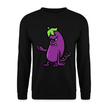 Eggplant Monster Eggplant Monster - Unisex Sweatshirt - black - Front - Alina (178cm) & Michal (187cm)