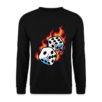 burning dice dice player - Unisex Sweatshirt - black - Front - Alina (178cm) & Michal (187cm)