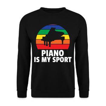 Klavier Piano Pianist Musiker Musik Flügel Spieler - Unisex Pullover - Schwarz - Vorne - Alina (178cm) & Michal (187cm)