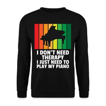 Klavier Piano Pianist Musiker Musik Flügel Spieler - Unisex Pullover - Schwarz - Vorne - Alina (178cm) & Michal (187cm)