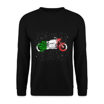 Italy flag classic motorcycle biker gift - Unisex Sweatshirt - black - Front - Alina (178cm) & Michal (187cm)