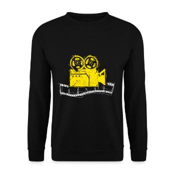 Yellow video camera icon films gift - Unisex Sweatshirt - black - Front - Alina (178cm) & Michal (187cm)