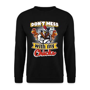 Chicken chicken farm fun - Unisex Sweatshirt - black - Front - Alina (178cm) & Michal (187cm)