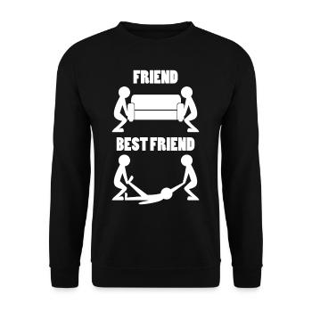 BEST FRIEND BFF Retro Girlfriend Gift For 2 - Unisex Sweatshirt - black - Front - Alina (178cm) & Michal (187cm)