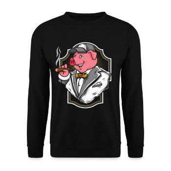 Boss Piggy - Unisex Pullover - Schwarz - Vorne - Alina (178cm) & Michal (187cm)
