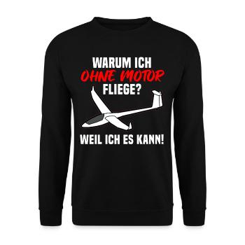 Segelflieger Segelflugzeug Segelflug Humor - Unisex Pullover - Schwarz - Vorne - Alina (178cm) & Michal (187cm)