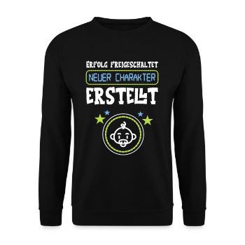 Geschenk für werdenden Vater Gamer - Unisex Pullover - Schwarz - Vorne - Alina (178cm) & Michal (187cm)